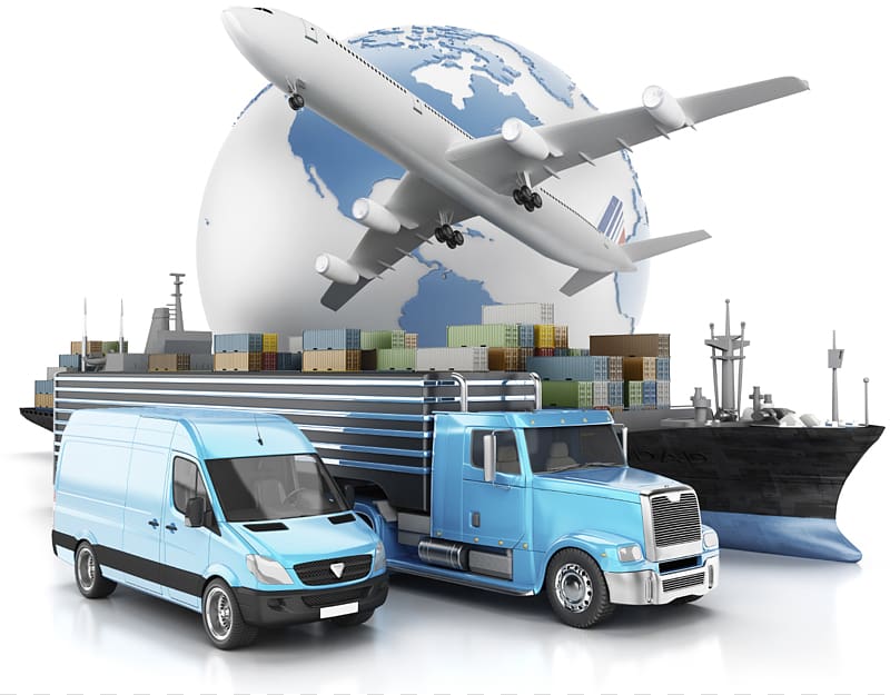 Logistics global shipping, airplane, truck, ship